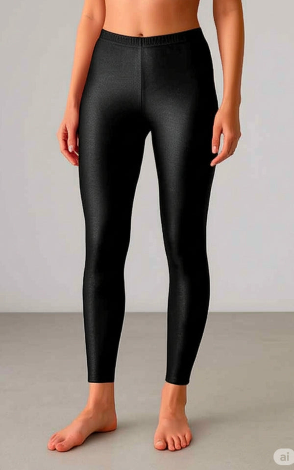 Ankle length Shimmer leggings - Midnight Black
