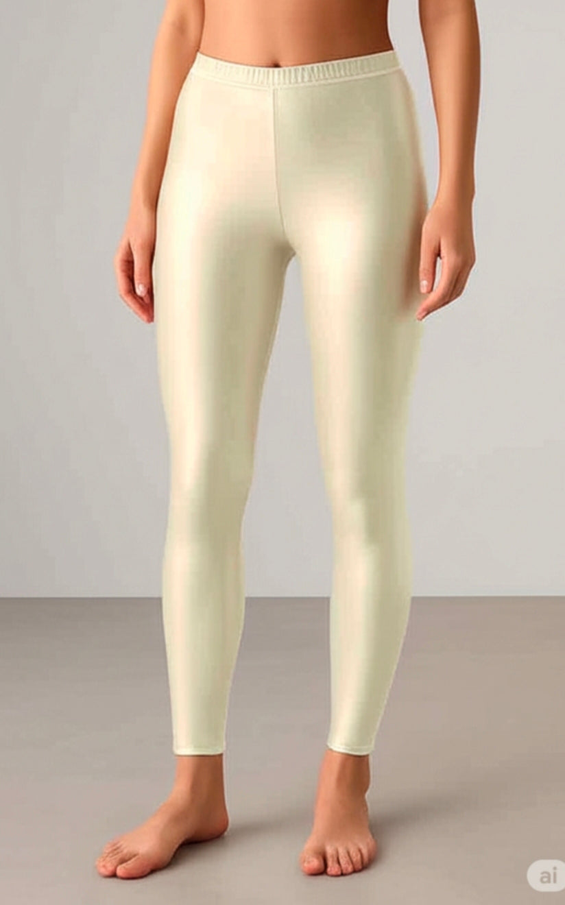 Ankle length Shimmer leggings - Ivory Pearl