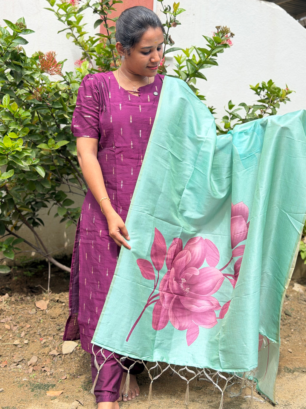 Susmi Brand Premium Raw silk Kurti with Pant and Digital Dupatta