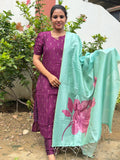 Susmi Brand Premium Raw silk Kurti with Pant and Digital Dupatta