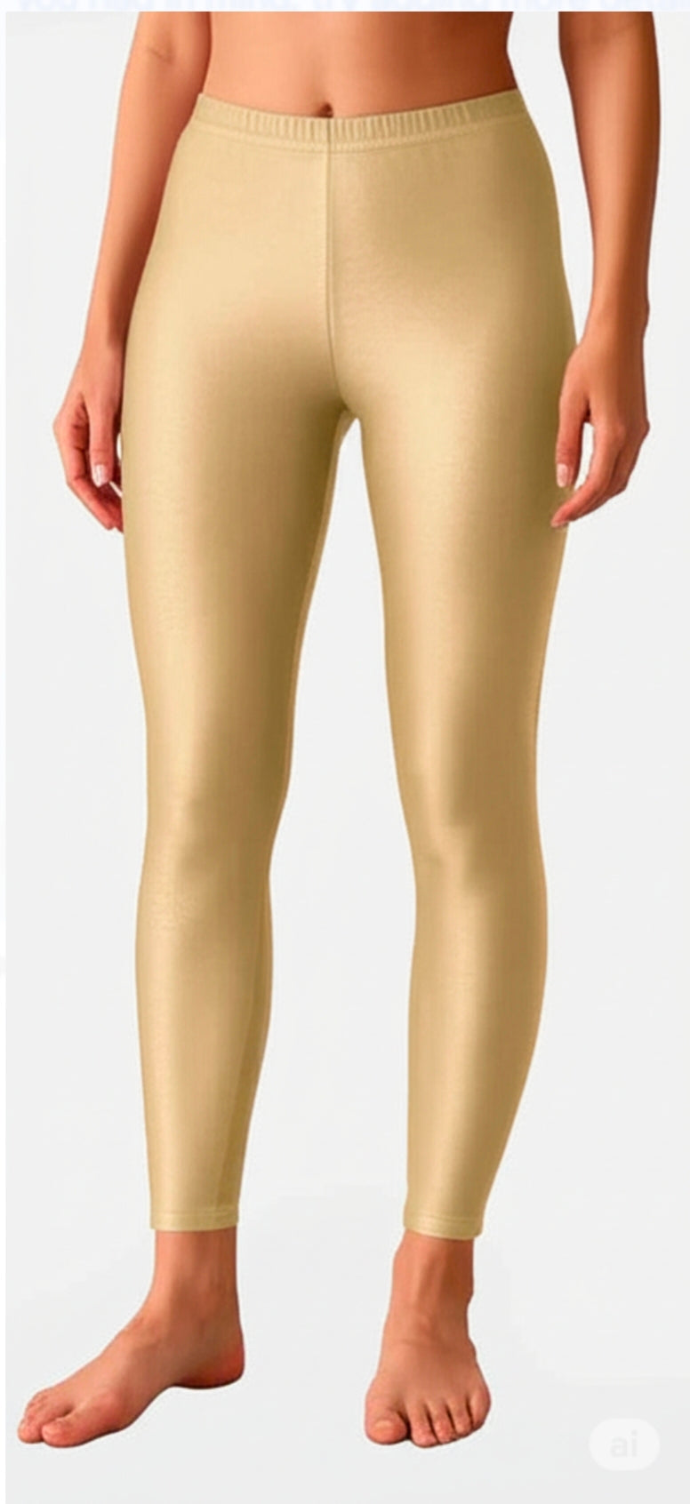 Ankle length Shimmer leggings - Deep Champagne