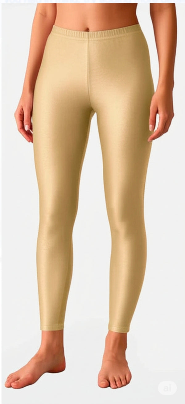 Ankle length Shimmer leggings - Deep Champagne