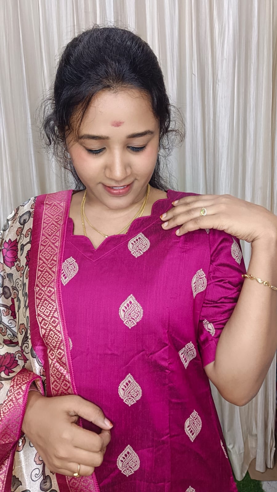 Raw silk kurti set