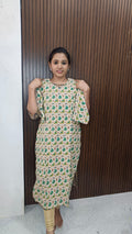 Own brand Cotton Kalamkari side open Kurti
