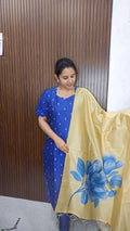 Susmi Brand Premium Raw silk Kurti with Pant and Digital Dupatta