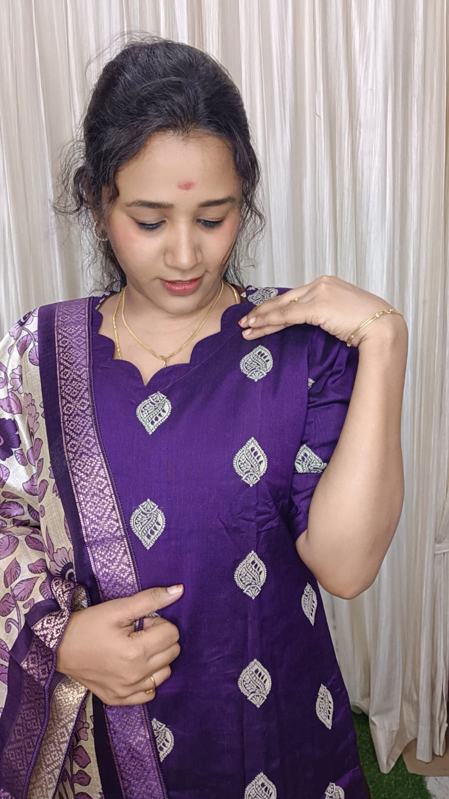Raw silk kurti set