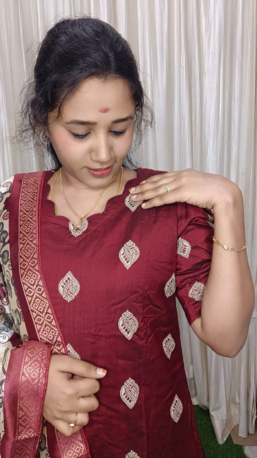 Raw silk kurti set