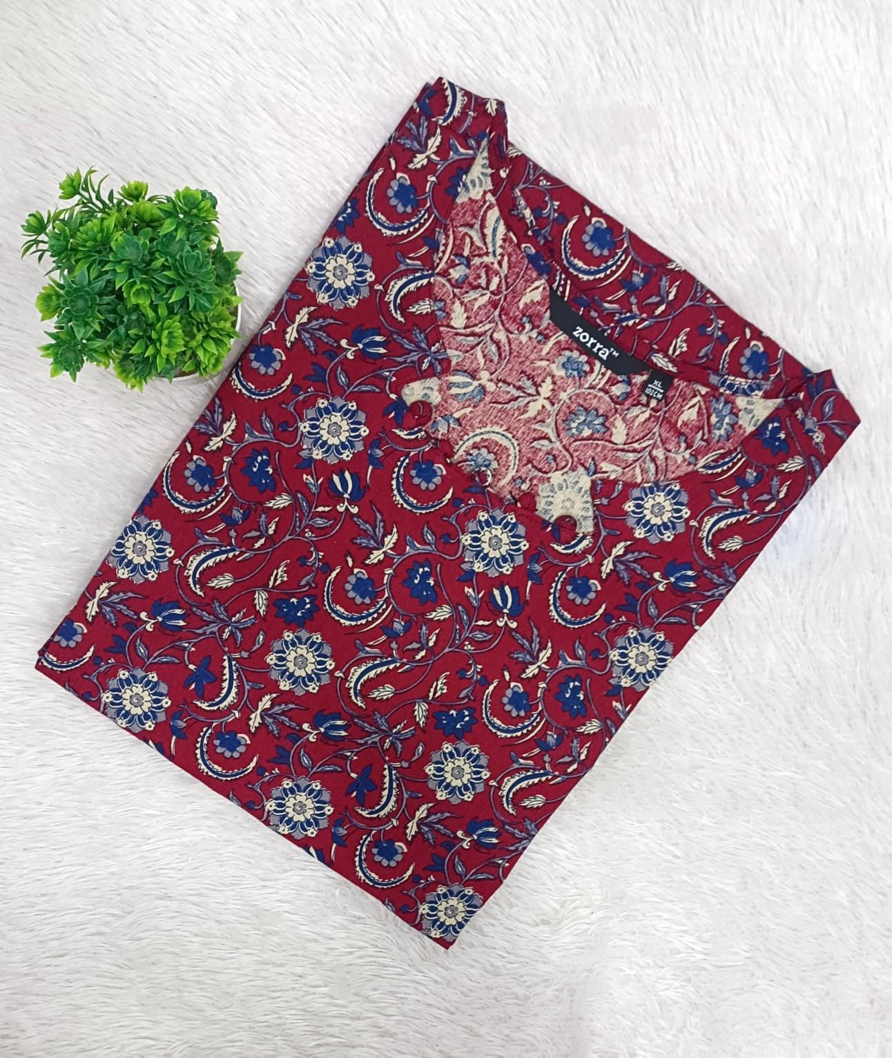 kalamkari side open Kurtis