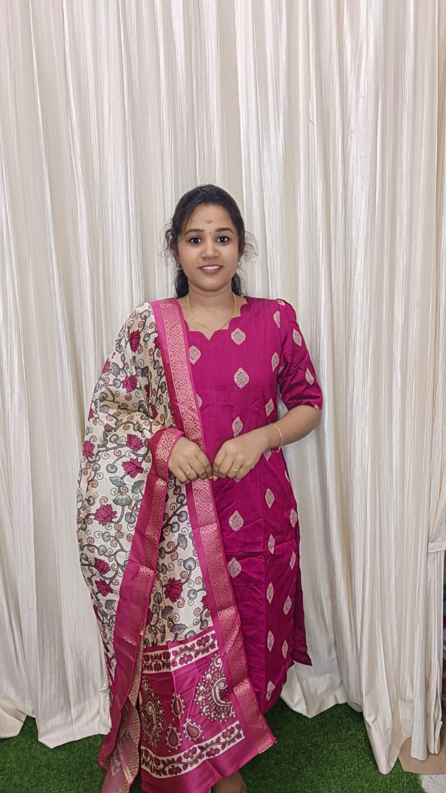 Raw silk kurti set