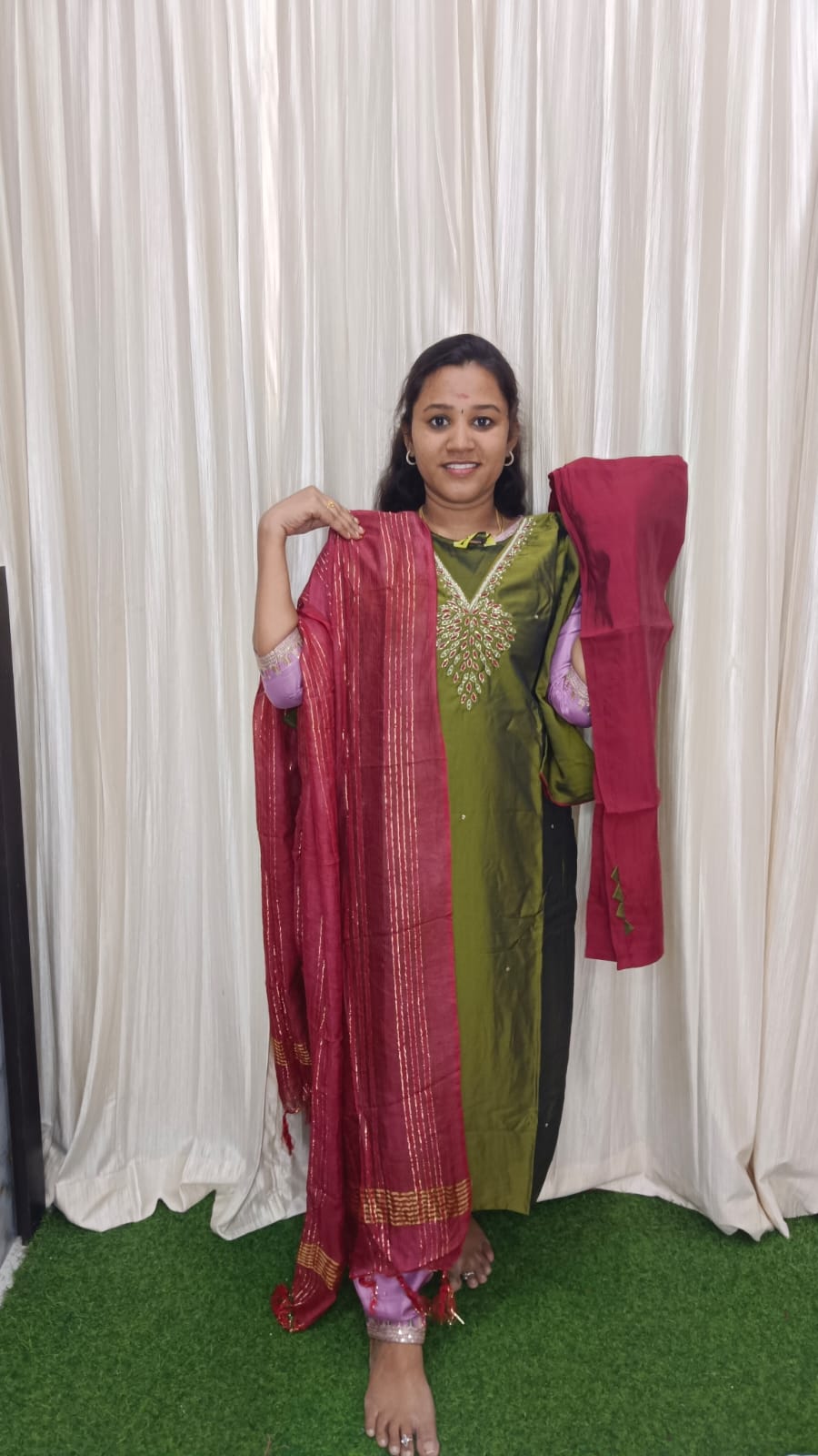 Kurti with pant and dupatta plus size
