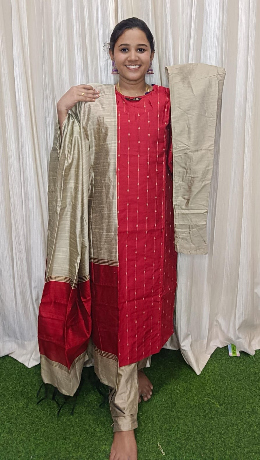 Raw silk kurti set