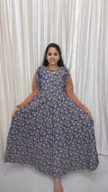 SB108-Customised Kalamkari maxi blue