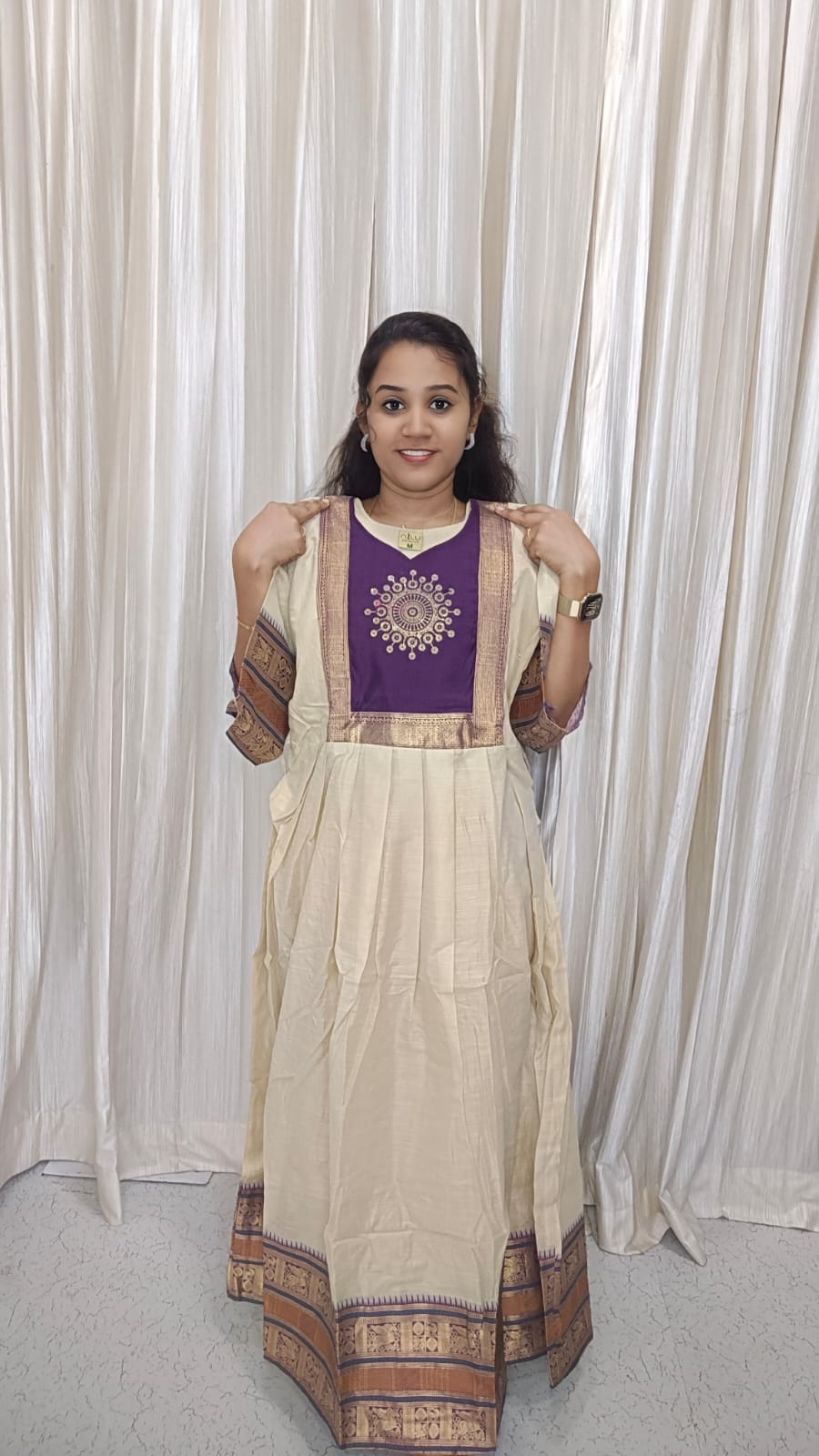 Raw silk maxi