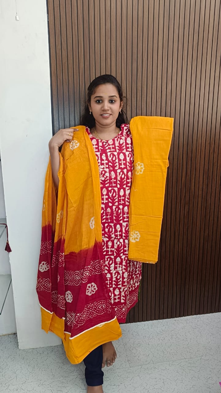 Cotton Bhathik Kurti Set
