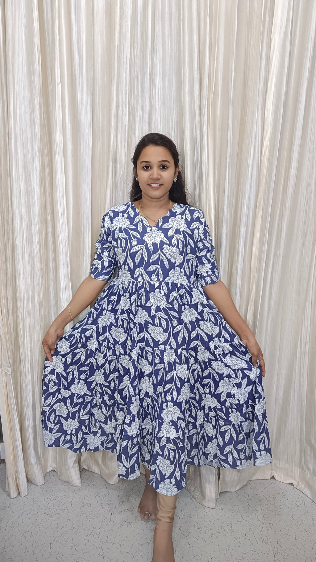 Customized 3 Tire Rayon Maxi
