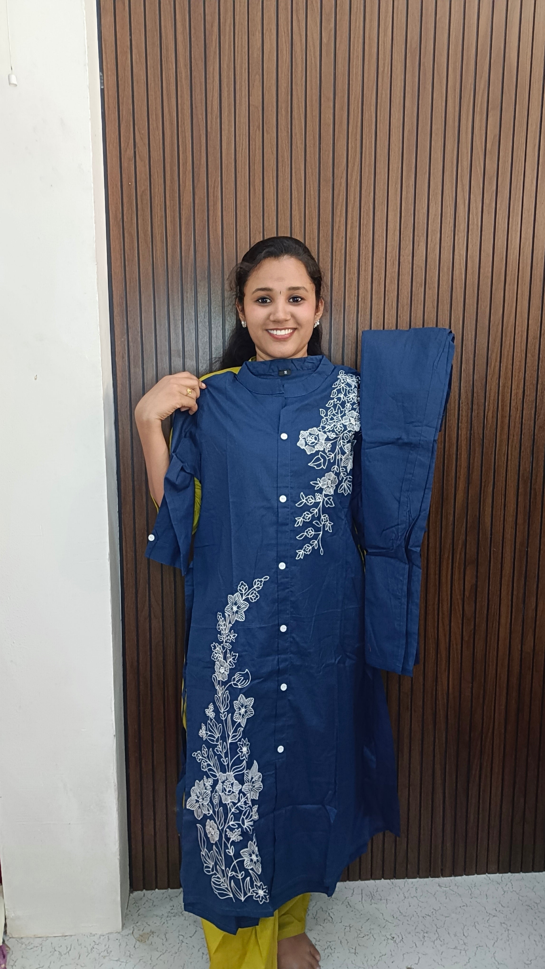 Designer Cotton Coord Set Collection blue
