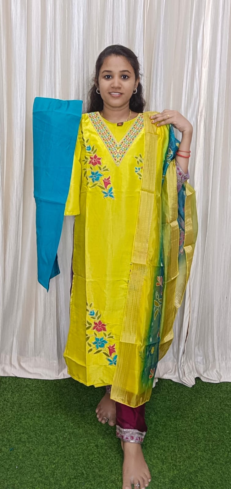 Kurti with pant and dupatta