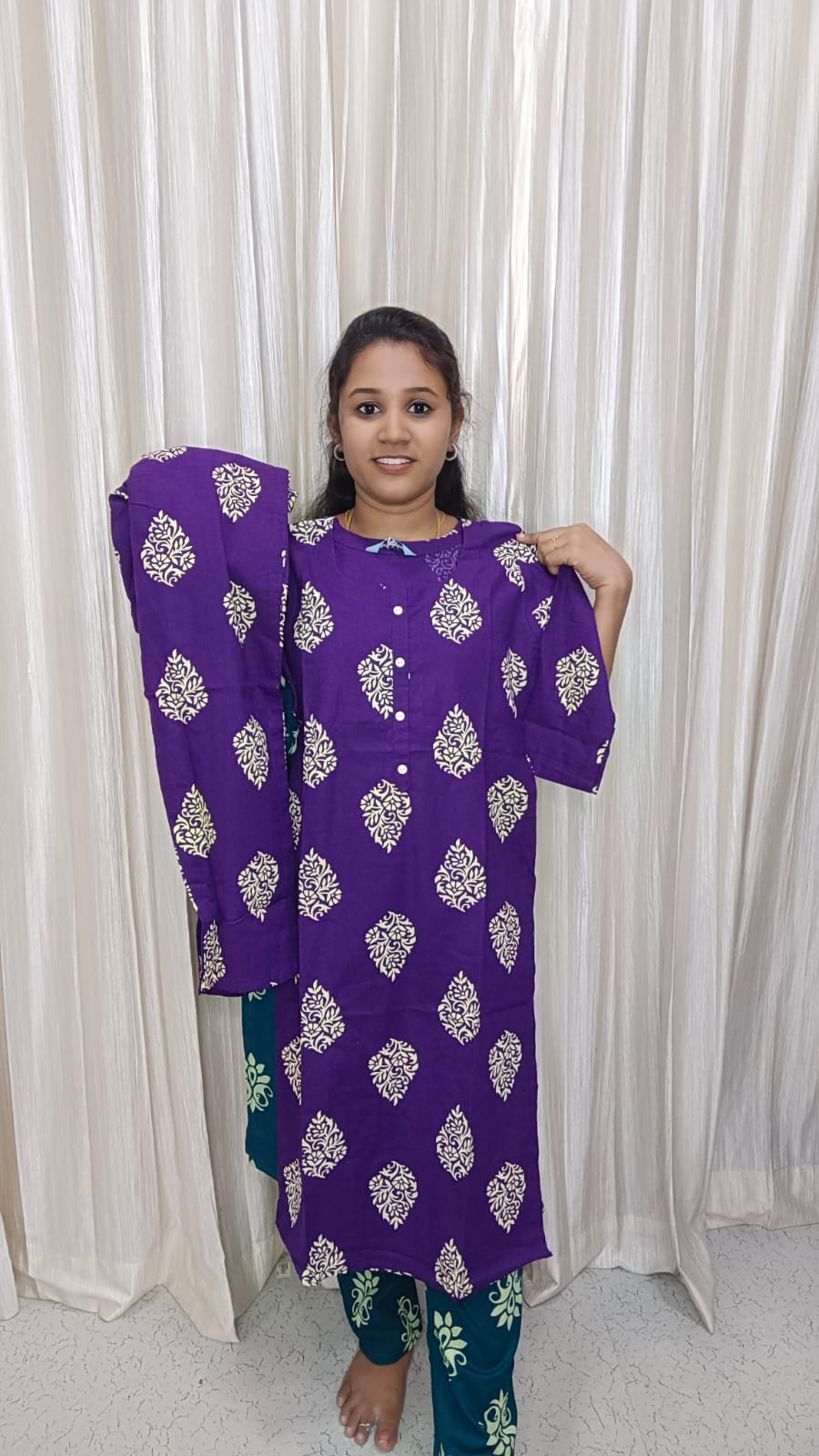 Side open coord set purple