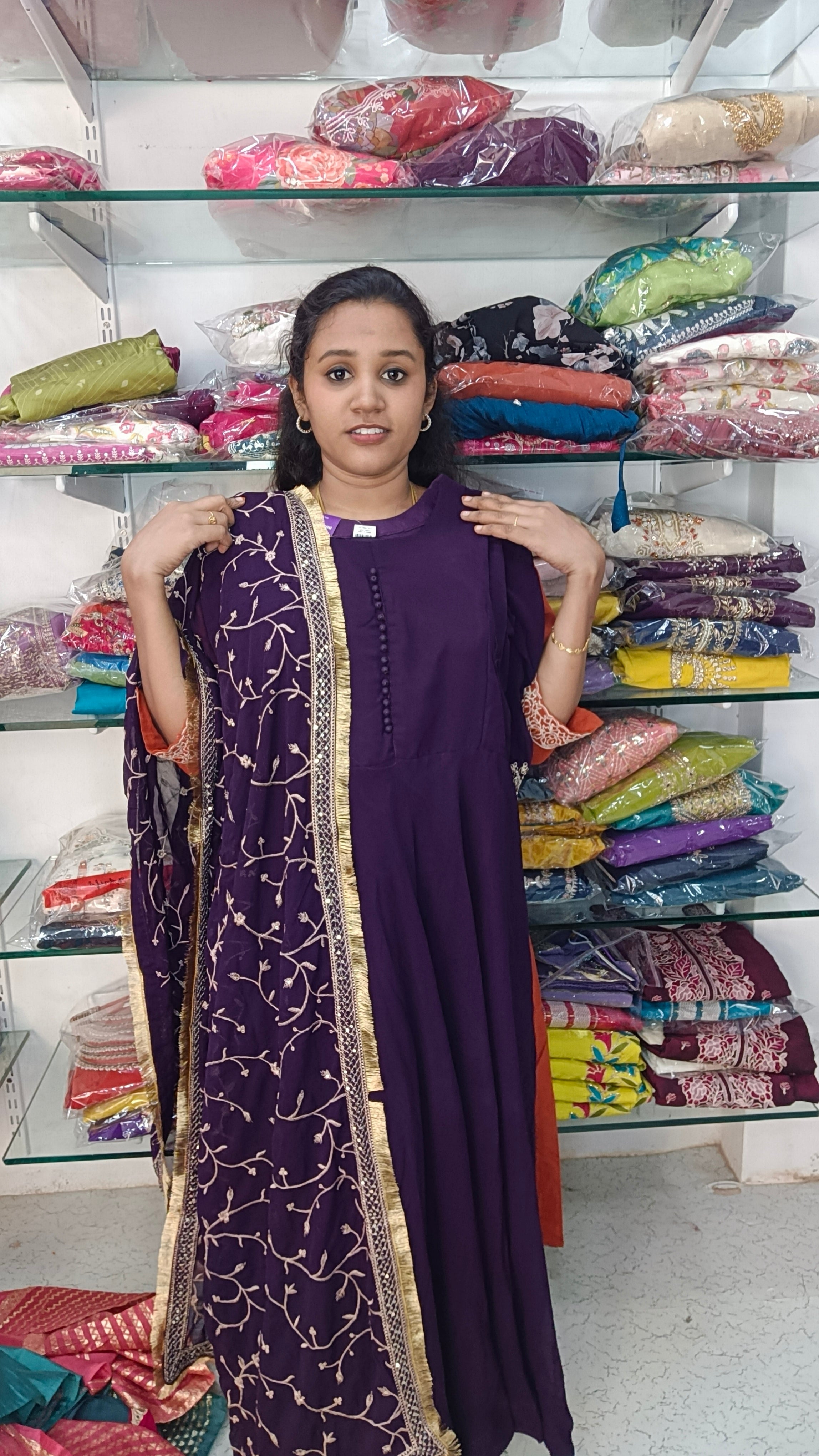 Umbrella kurti with shawl