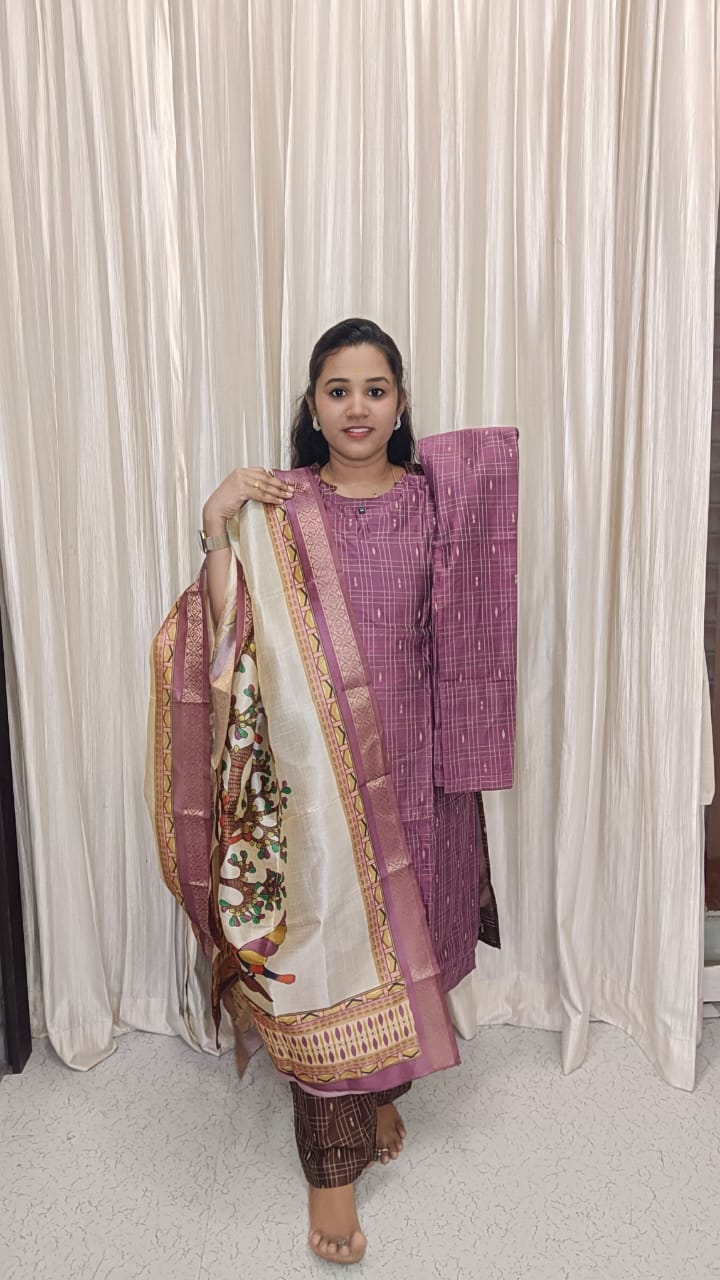 Premium Raw silk Kurti set