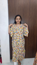 Kalamkari side open kurti