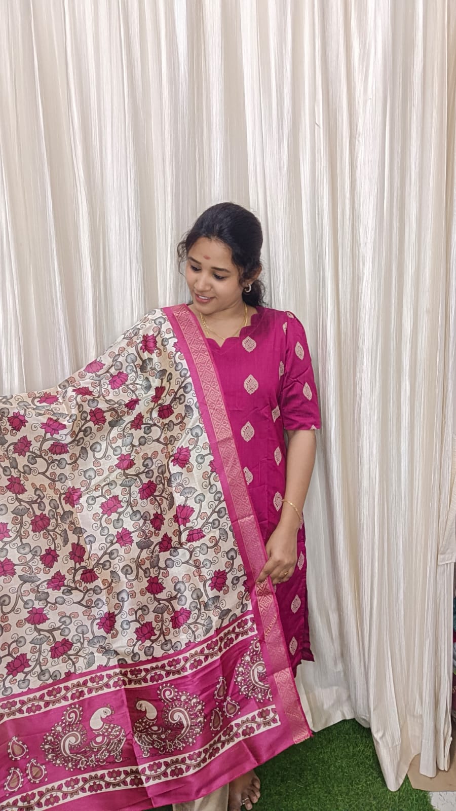 Raw silk kurti set
