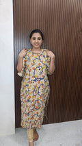 Own brand Cotton Kalamkari side open Kurti