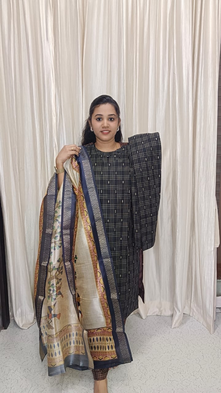 Premium Raw silk Kurti set