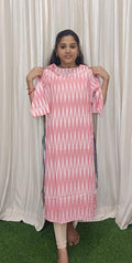 Ikkat side open Kurtis