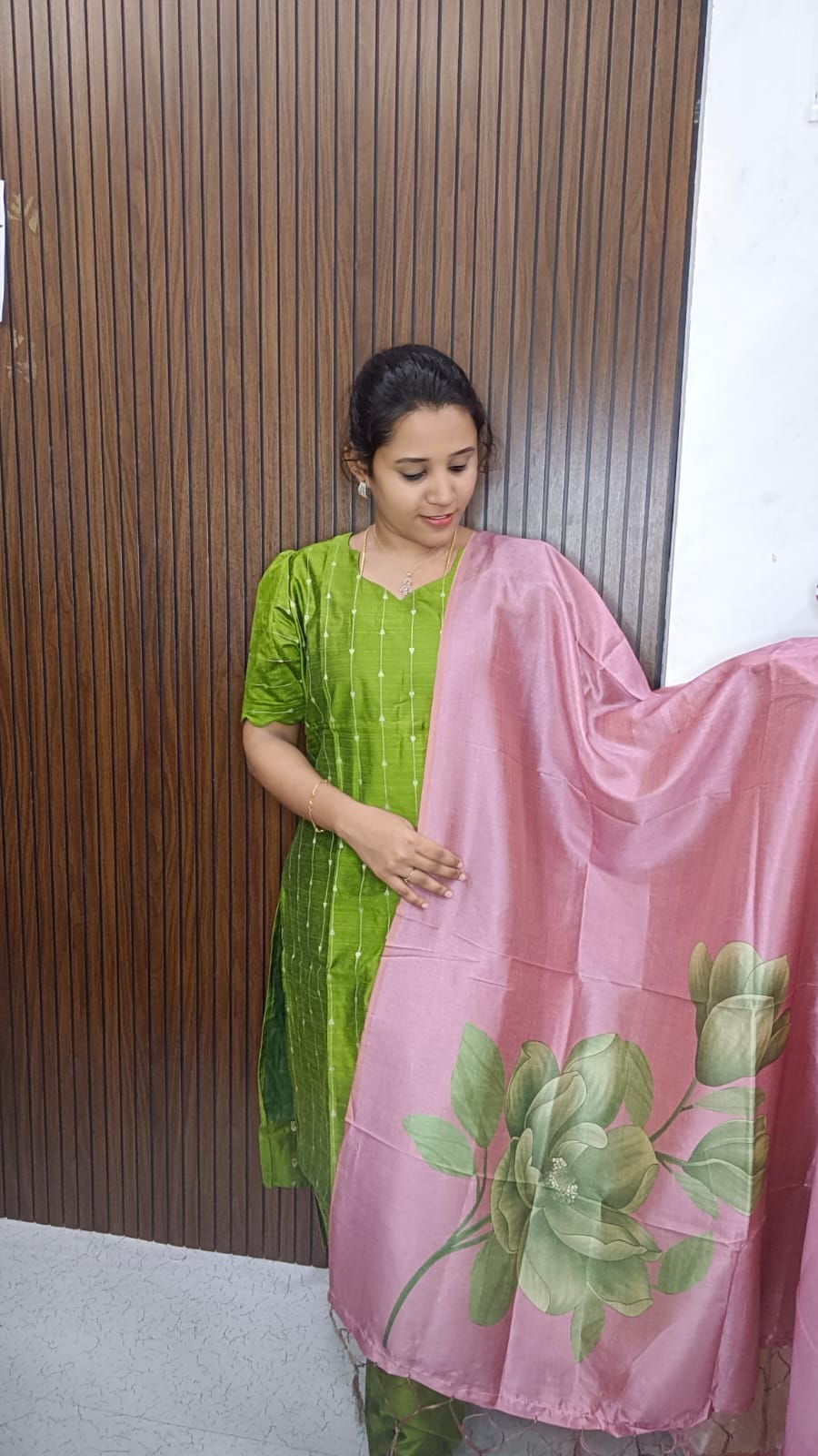 Susmi Brand Premium Raw silk Kurti with Pant and Digital Dupatta