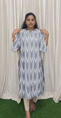 Ikkat side open Kurtis