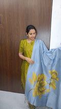 Susmi Brand Premium Raw silk Kurti with Pant and Digital Dupatta