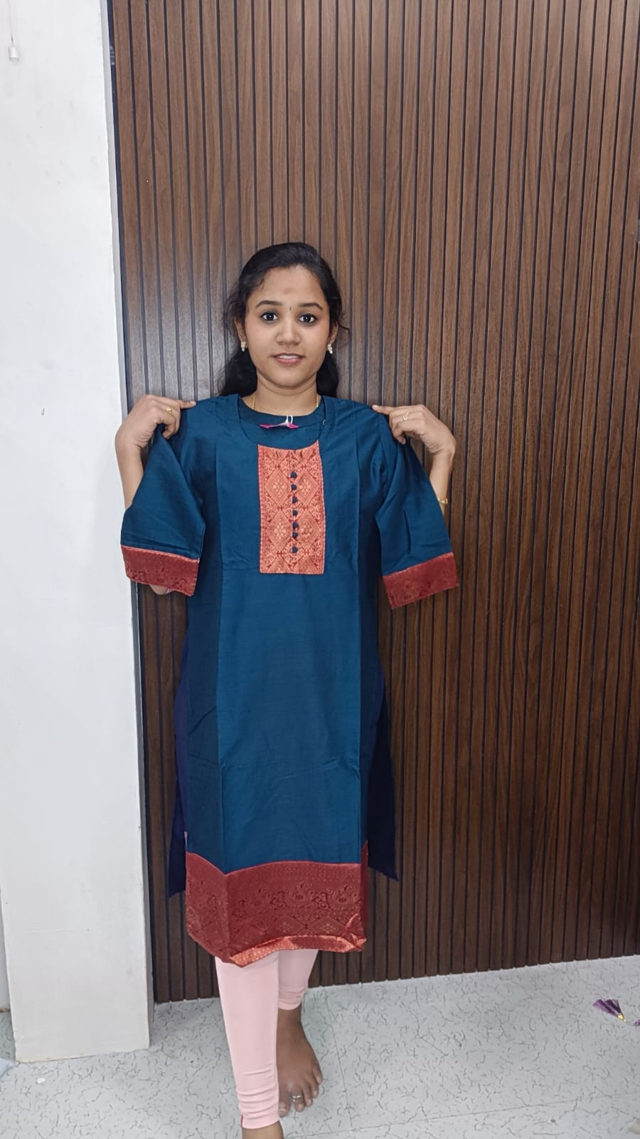 Raw Silk Side Open Kurti