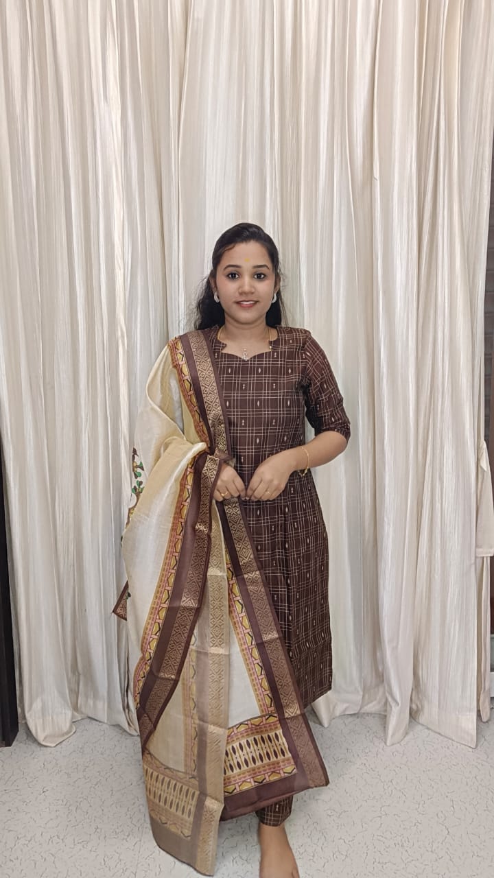Premium Raw silk Kurti set
