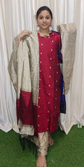 Raw silk kurti set