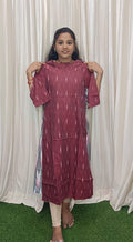 Ikkat side open Kurtis