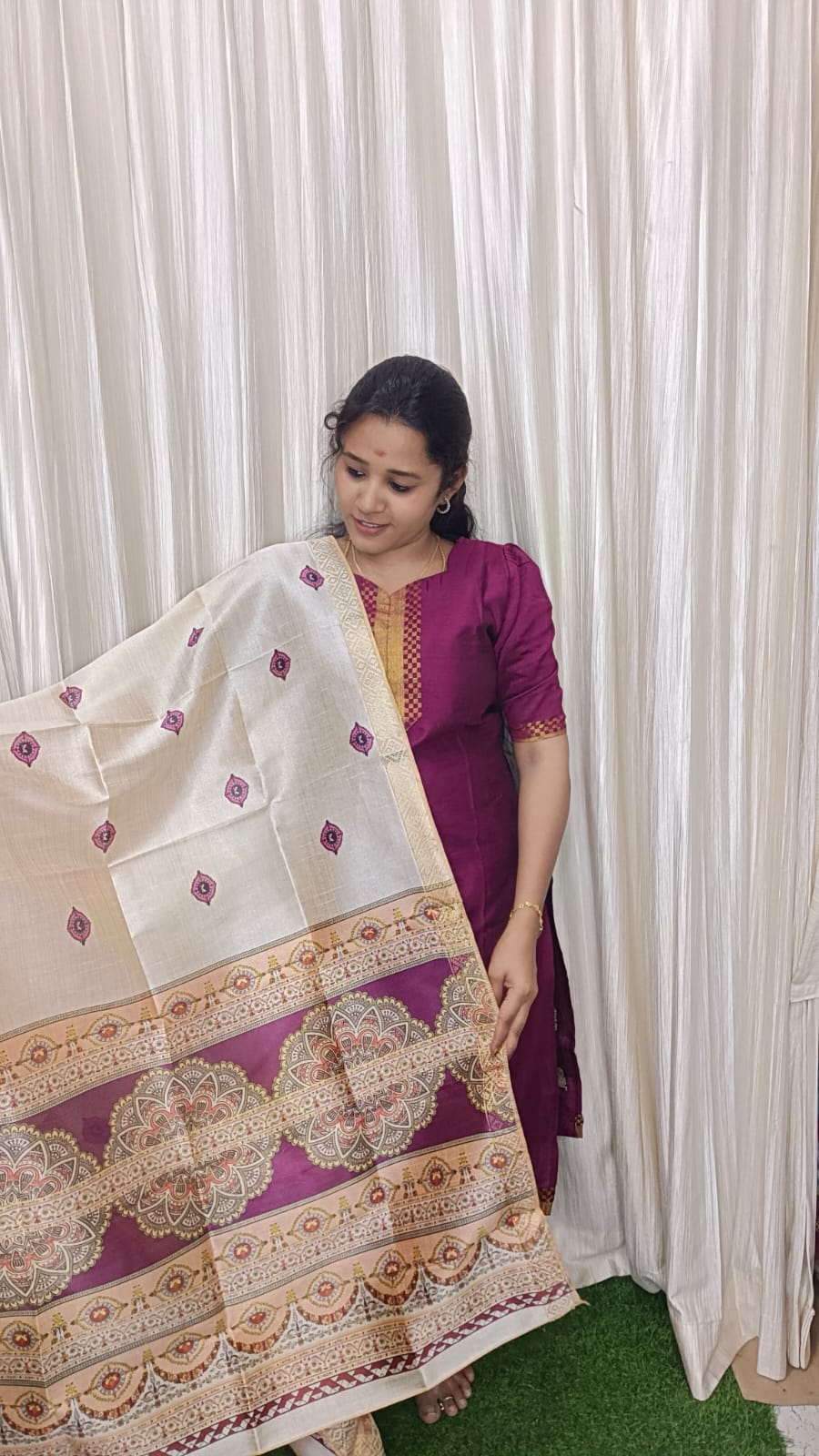 Raw silk kurti set