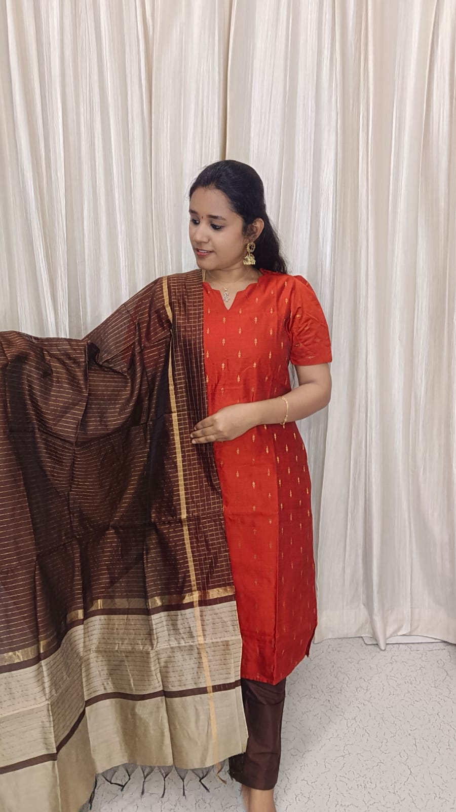 SB1084-Susmi Brand Premium Raw silk Kurti set