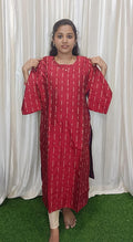 Side open raw silk kurti