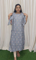 Ikkat side open Kurtis