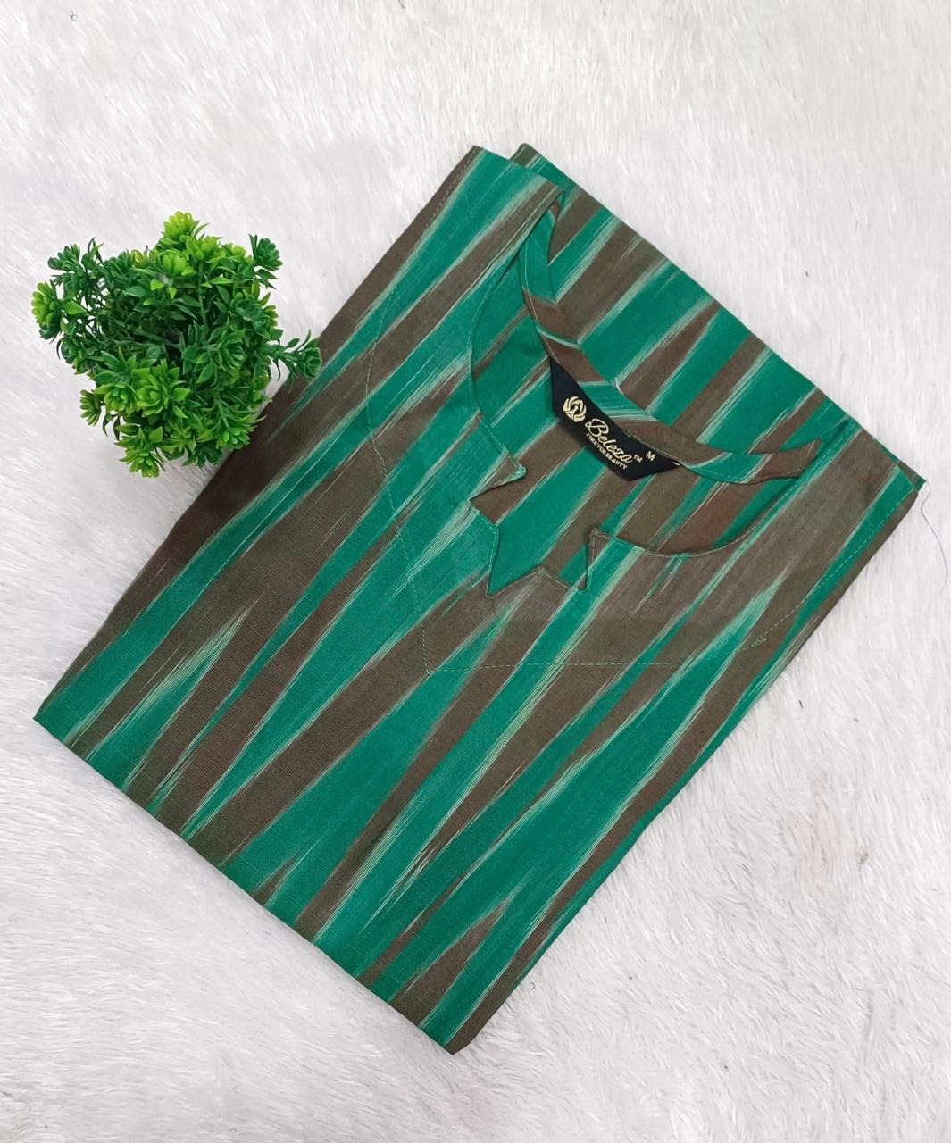 Ikkat side open Kurtis