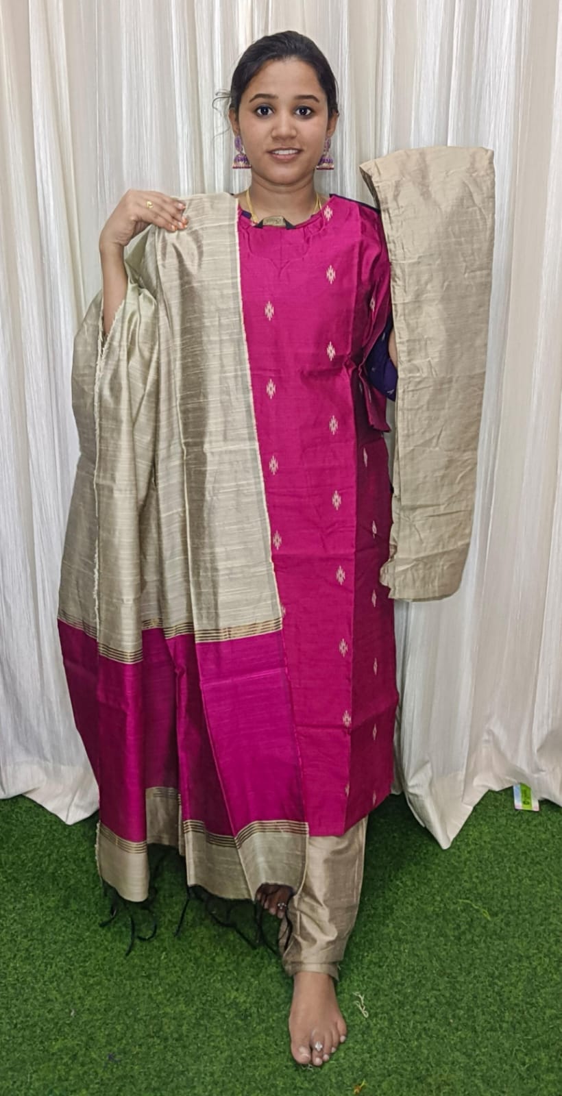 Raw silk kurti set