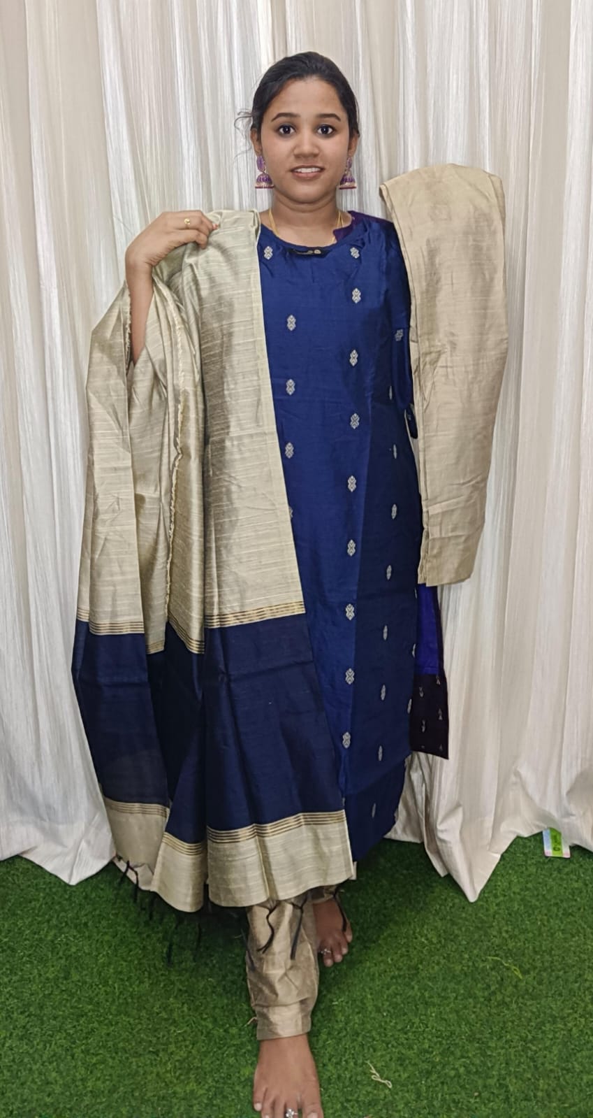 Raw silk kurti set