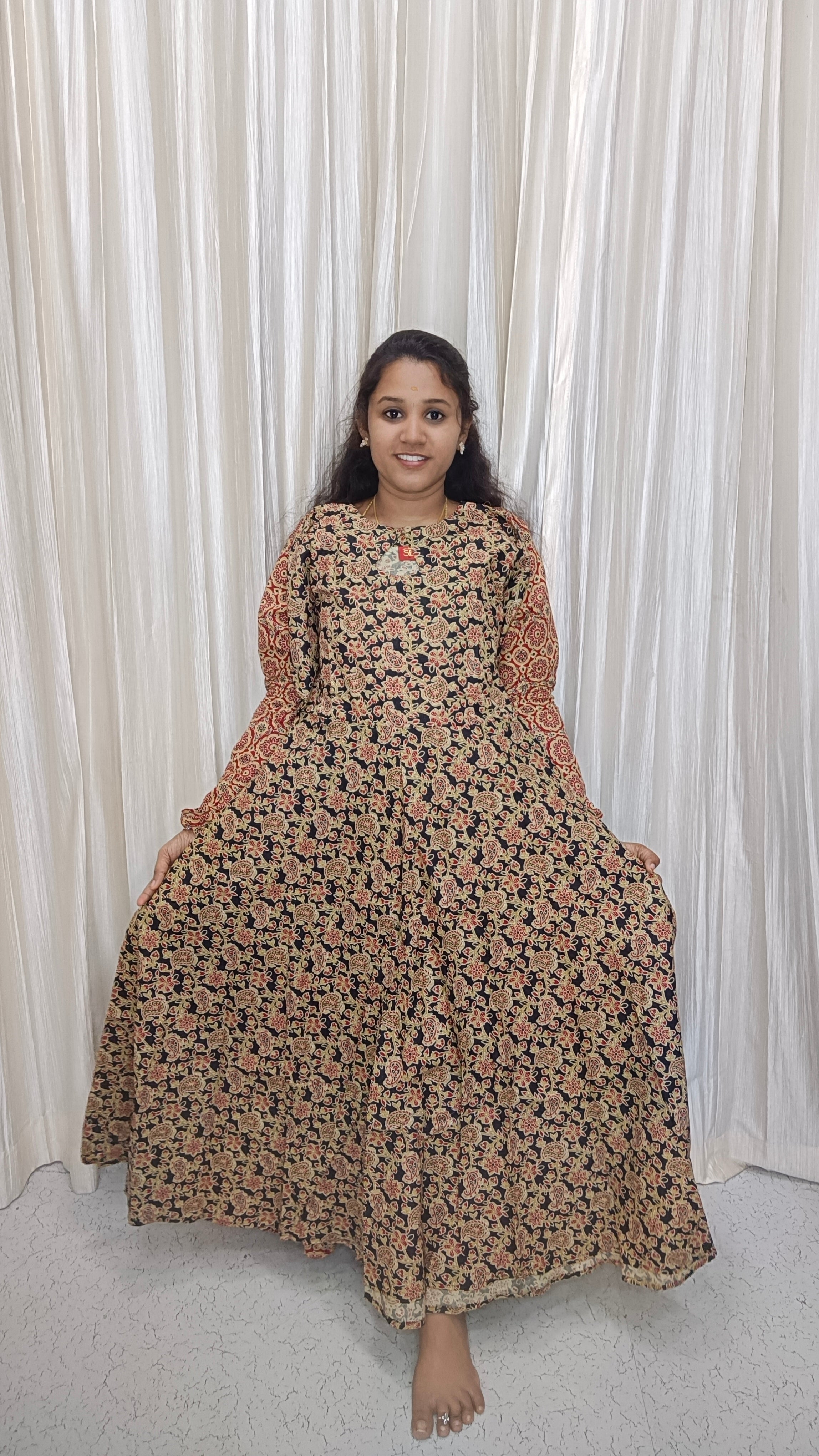 SB104-Customised Kalamkari maxi black