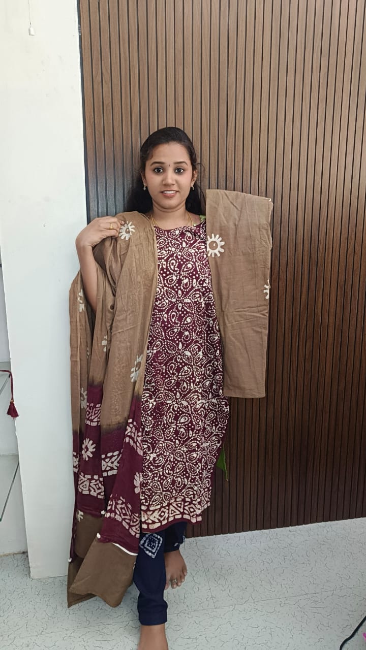 Cotton Bhathik Kurti Set