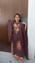 Cotton  side open 3 piece Kurtis sets