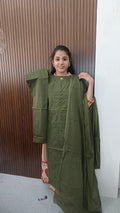 Cotton side open 3 piece Kurtis sets