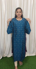 Side open raw silk kurti