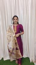 Raw silk kurti set