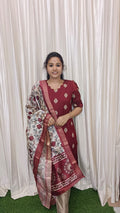 Raw silk kurti set